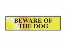 Scan Beware Of The Dog - Polished Brass Effect 200 x 50mm