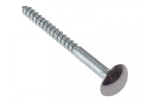 ForgeFix Mirror Screw Chrome Domed Top Slotted CSK ST ZP 1.1/2in x 8 Bag 10
