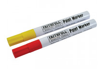 Faithfull Paint Marker Pen Yellow & Red (Pack 2)