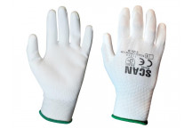 Scan White PU Coated Gloves - M (Size 8) (Pack 12)