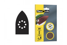 Flexovit Detail Hook & Loop Sanding Sheets 105x175mm Coarse 50G (Pack of 6)