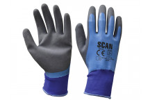 Scan Waterproof Latex Gloves - L (Size 9)