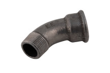 1.1/2\" BSPT/P MALE/FEM 45? BEND BLACK