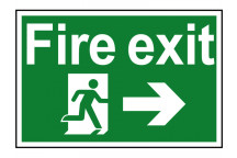 Scan Fire Exit Running Man Arrow Right - PVC 300 x 200mm