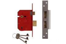 UNION 2234E 5 Lever BS Mortice Sashlock Satin Chrome Finish 67mm 2.5in Visi