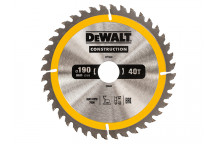 DEWALT Portable Construction Circular Saw Blade 190 x 30mm x 40T