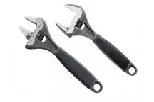 Bahco ERGO Extra Wide Jaw Adjustable Wrench Twin Pack