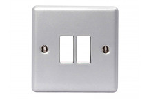 Masterplug Metal Clad 2-Way 2-Gang Light Switch