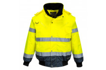 C465 Hi-Vis Contrast Bomber Jacket Yellow/Navy Large