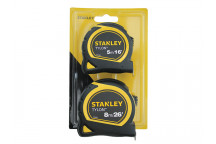Stanley Tools Tylon Pocket Tapes 5m/16ft + 8m/26ft (Twin Pack)