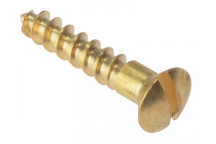 ForgeFix Wood Screw Slotted Raised Head ST Solid Brass 3/4in x 6 Box 200