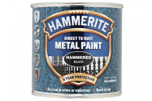 Hammerite Direct to Rust Hammered Finish Metal Paint Black 250ml