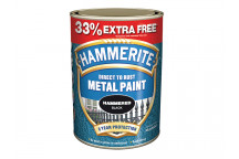 Hammerite Direct to Rust Hammered Finish Metal Paint Silver 750ml + 33%