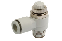 M3 x 4mm OD Flow Control Elbow Meter Out