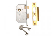 UNION 2277 3 Lever Mortice Sashlock Polished Brass 65mm 2.5in Visi