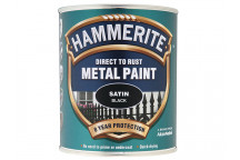 Hammerite Direct to Rust Satin Finish Metal Paint Black 750ml