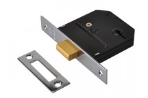UNION ES-DL Essentials 3 Lever Mortice Deadlock Polished Brass 65mm 2.5in Visi