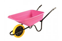 Walsall 90L Pink Polypropylene Wheelbarrow - Puncture Proof