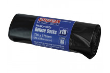 Faithfull Heavy-Duty Black Refuse Sacks (Roll 10)