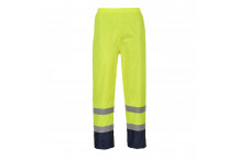H444 Hi-Vis Classic Contrast Rain Trouser Yellow/Navy Large