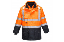 S426 Hi-Vis 7-in-1 Contrast Traffic Jacket Orange/Navy Large