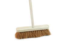 Broom complete with Handle Soft Coco Bristle 12 inch