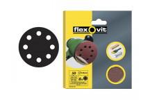 Flexovit Hook & Loop Sanding Discs 125mm Extra Fine 180G (Pack of 6)