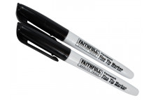 Faithfull Fibre Tip Marker Pen Black (Pack 2)