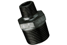 1/2\"X3/8\" BSPT MALE HEX NIPPLE BLACK