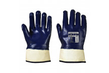 A302 Fully Dipped Nitrile Safety Cuff Navy Large