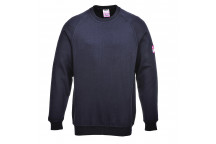 FR12 Flame Resistant Anti-Static Long Sleeve Sweatshirt Navy Large