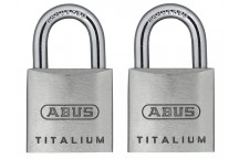 ABUS Mechanical 64TI/20mm TITALIUM Padlock Carded Twin Pack