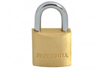 Faithfull Brass Padlock 25mm 3 Keys