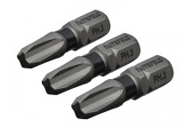 Faithfull Philips Impact Screwdriver Bits PH3 x 25mm (Pack 3)