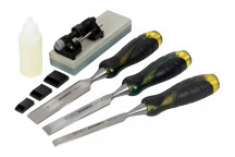 Professional Bevel Edge Chisel Set, 3 Piece + Sharpening Kit 13 19 & 25mm