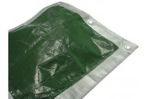 Faithfull Heavy-Duty Tarpaulin Green/ Silver 5.4 x 5.4m (18 x 18ft) 140gsm