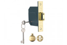 Yale Locks PM562 Hi-Security BS 5 Lever Mortice Deadlock 81mm 3in Polished Brass