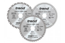 Trend CraftPro Saw Blade 190 x 30mm x 24T/40T/60T (Pack 3)