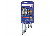 Faithfull Ratchet Combination Spanner Flex Head Set, 6 Piece