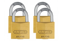 ABUS Mechanical 65/30mm Brass Padlock Quad Pack