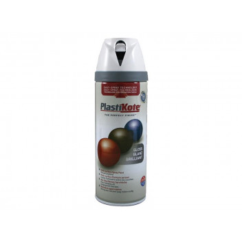 PlastiKote Twist & Spray Gloss Pure Brilliant White 400ml