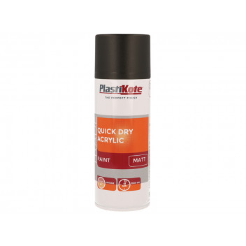 PlastiKote Trade Quick Dry Acrylic Spray Paint Matt Black 400ml