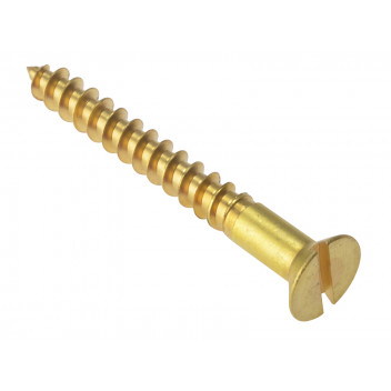 ForgeFix Wood Screw Slotted CSK Solid Brass 3in x 10 Box 100