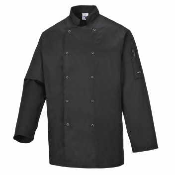 C833 Suffolk Chefs Jacket Black Large