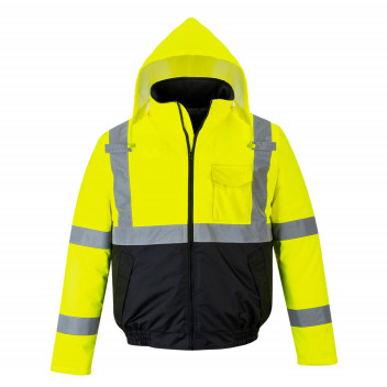 S363 Hi-Vis Two-Tone Bomber Jacket Yellow/Black Medium