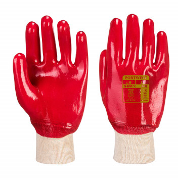 A400 PVC Knitwrist Red Large