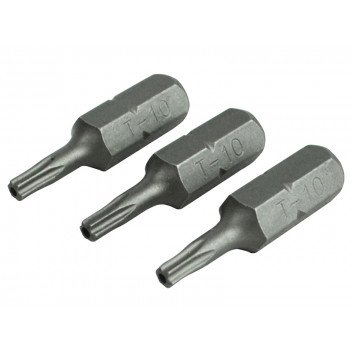 Faithfull Security S2 Grade Steel Screwdriver Bits T10S x 25mm (Pack 3)