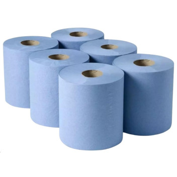 2 Ply Embossed Standard Grade Blue 6 Centrefeed Rolls x 400 Sheets