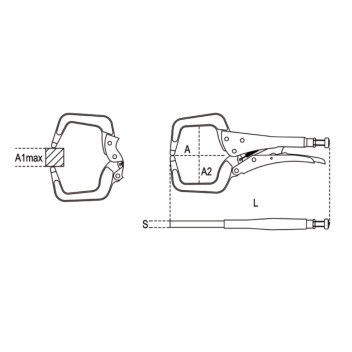 Beta 290mm Plier Floating C Shaped Jaw no.1062GM  010620229
