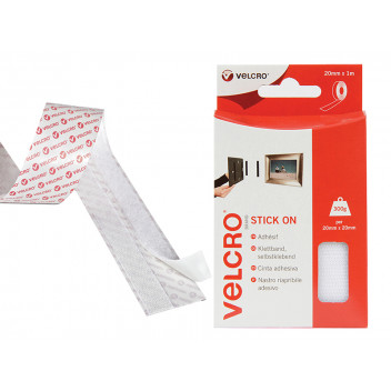 VELCRO Brand VELCRO Brand Stick On Tape 20mm x 1m White